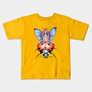 A ride on a ladybug Kids T-Shirt